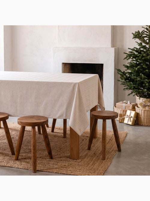 Mantel navideño con rayas de hilo lurex en relieve - gamusi. - Kiabi