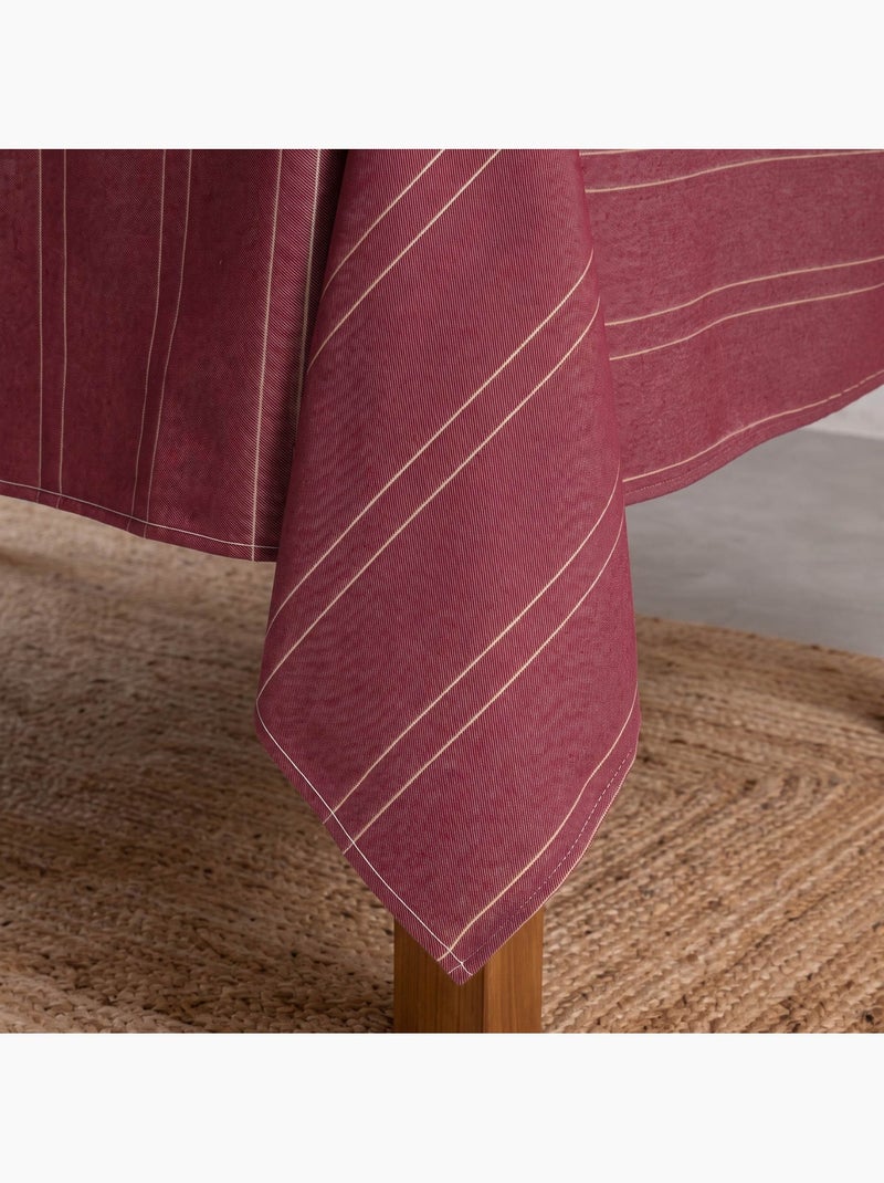 Mantel navideño con rayas de hilo lurex en relieve - gamusi. Granate - Kiabi