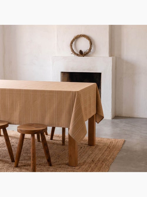 Mantel navideño con rayas de hilo lurex en relieve - gamusi. - Kiabi