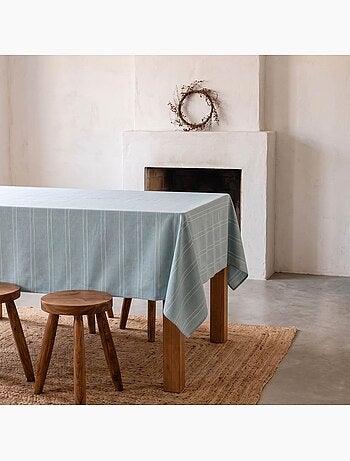 Mantel navideño con rayas de hilo lurex en relieve - gamusi.