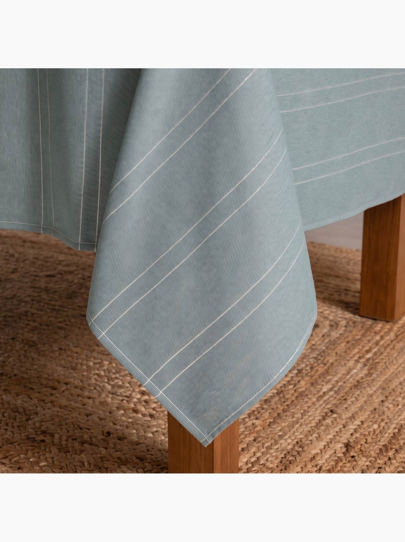 Mantel navideño con rayas de hilo lurex en relieve - gamusi. Verde agua - Kiabi
