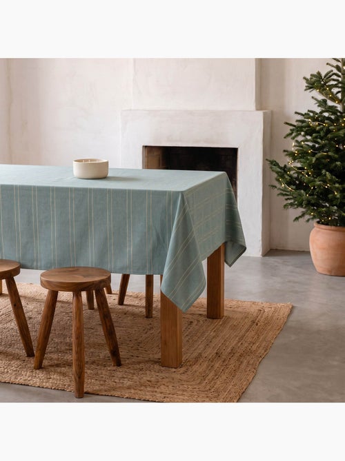 Mantel navideño con rayas de hilo lurex en relieve - gamusi. - Kiabi