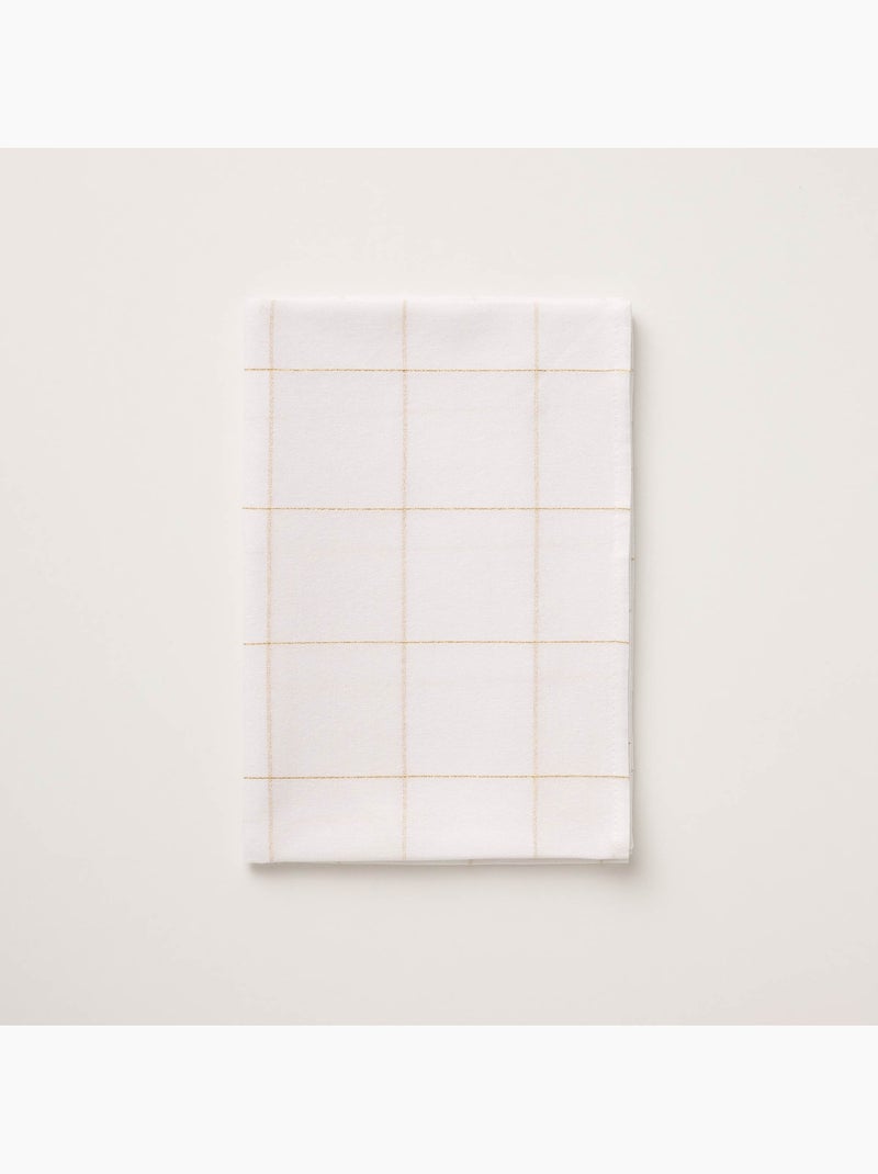 Mantel navideño de algodón a cuadros con hilo lurex en relieve - gamusi. Blanco - Kiabi