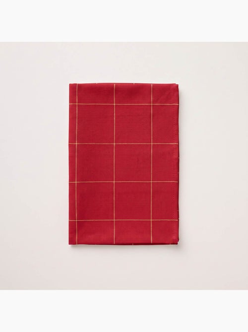 Mantel navideño de algodón a cuadros con hilo lurex en relieve - gamusi. - Kiabi