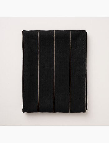 Mantel navideño de algodón a rayas con hilo lurex en relieve - gamusi.