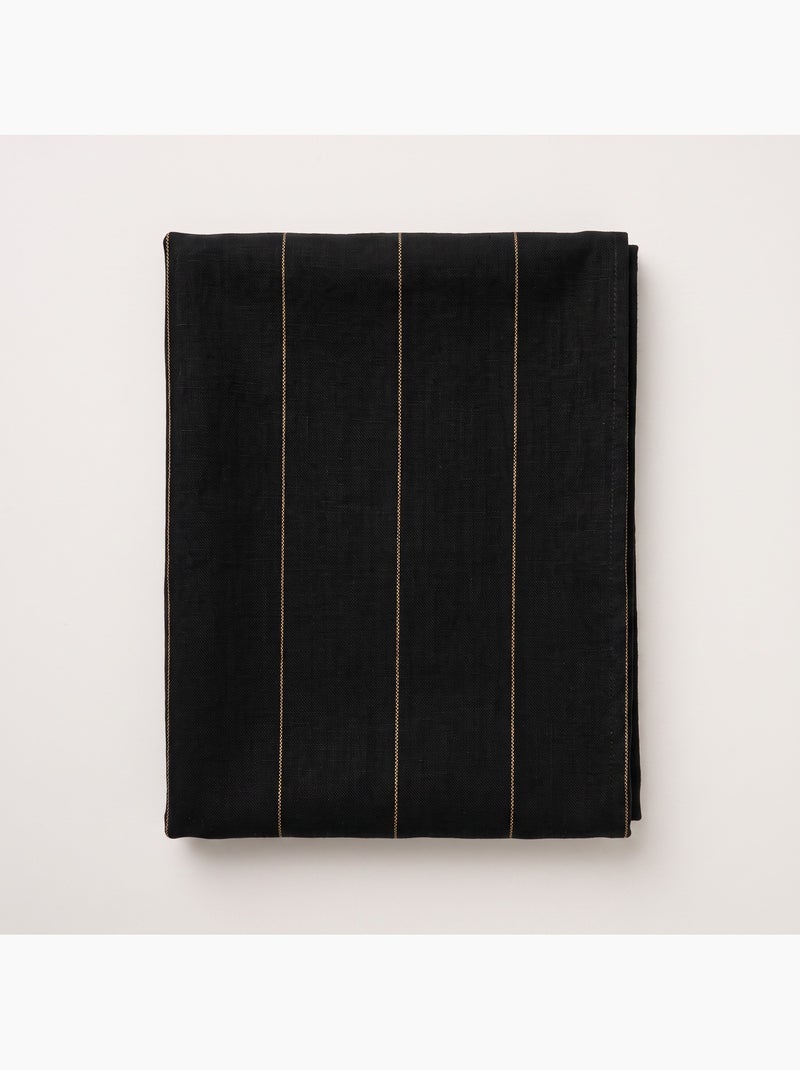 Mantel navideño de algodón a rayas con hilo lurex en relieve - gamusi. Negro - Kiabi