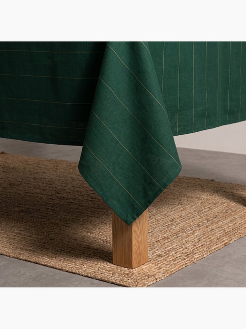 Mantel navideño de algodón a rayas con hilo lurex en relieve - gamusi. - Kiabi Mantel navideño de algodón a rayas con hilo lurex en relieve - gamusi. - Kiabi