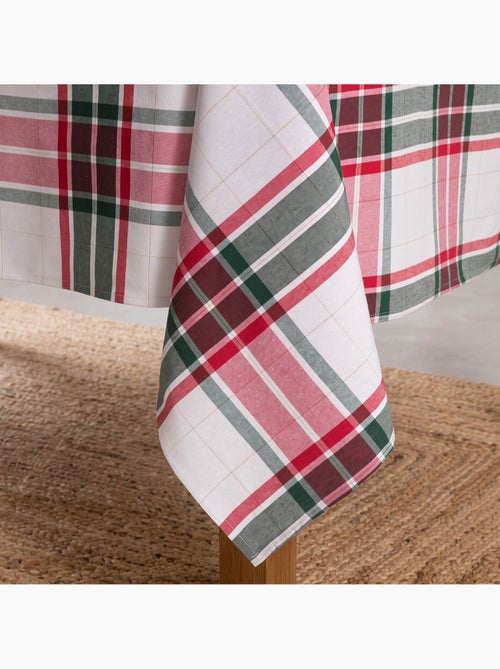 Mantel navideño de algodón texturizado con hilo lurex en relieve, diseño tartán - gamusi. - Kiabi Mantel navideño de algodón texturizado con hilo lurex en relieve, diseño tartán - gamusi. - Kiabi