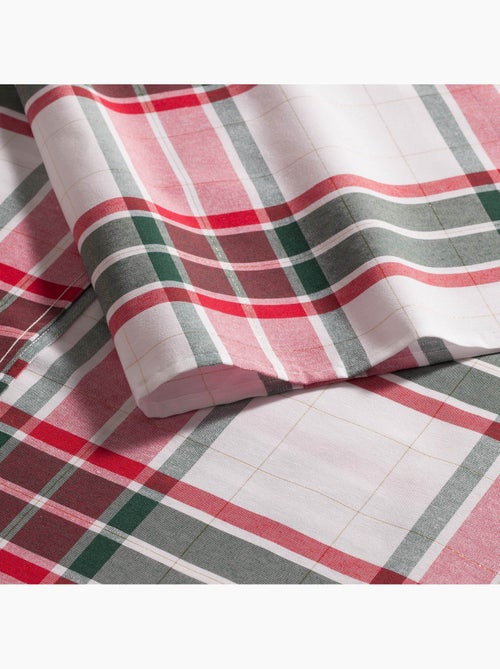 Mantel navideño de algodón texturizado con hilo lurex en relieve, diseño tartán - gamusi. - Kiabi Mantel navideño de algodón texturizado con hilo lurex en relieve, diseño tartán - gamusi. - Kiabi