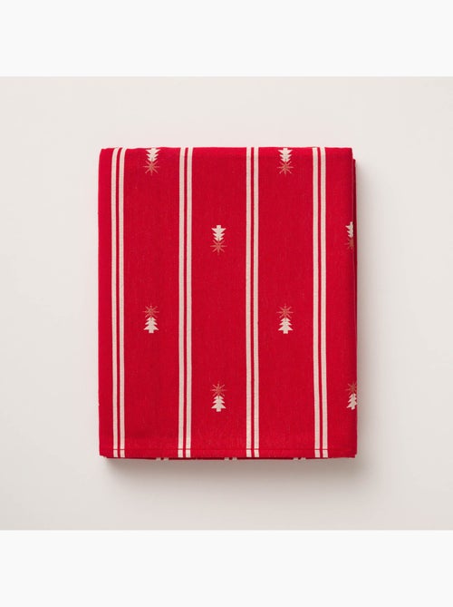 Mantel navideño de rayas dobles con hilo lurex y abetos bordados en relieve - gamusi. - Kiabi Mantel navideño de rayas dobles con hilo lurex y abetos bordados en relieve - gamusi. - Kiabi