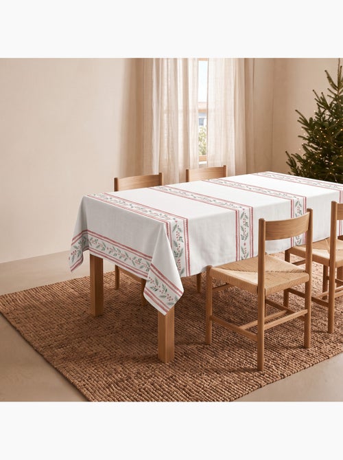 Mantel navideño impermeable con cenefa de acebo - gamusi. - Kiabi Mantel navideño impermeable con cenefa de acebo - gamusi. - Kiabi
