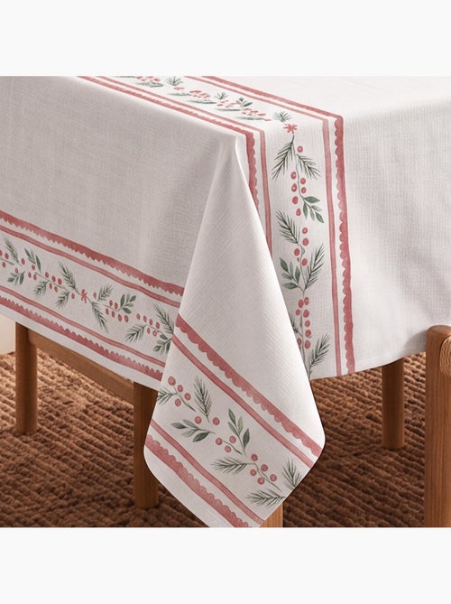 Mantel navideño impermeable con cenefa de acebo - gamusi. - Kiabi Mantel navideño impermeable con cenefa de acebo - gamusi. - Kiabi