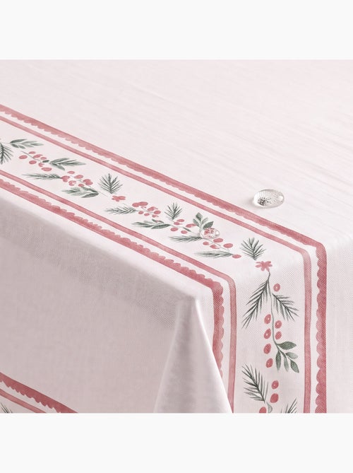 Mantel navideño impermeable con cenefa de acebo - gamusi. - Kiabi Mantel navideño impermeable con cenefa de acebo - gamusi. - Kiabi