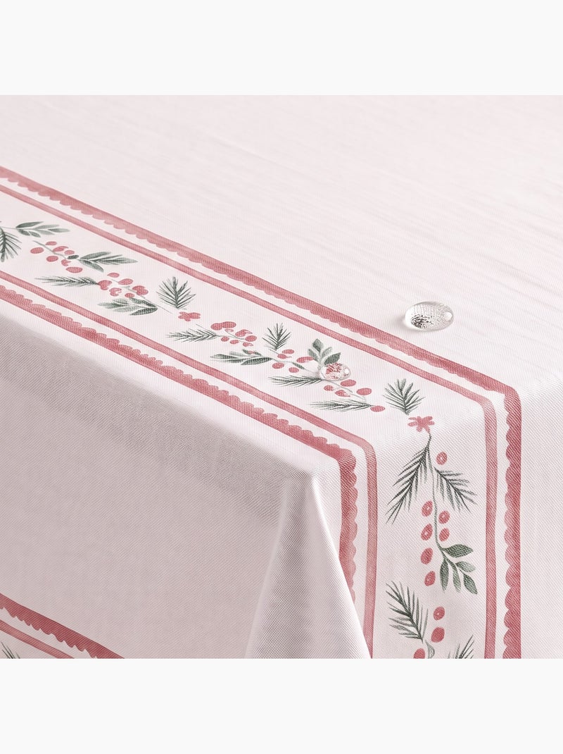 Mantel navideño impermeable con cenefa de acebo - gamusi. Blanco - Kiabi