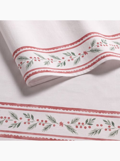 Mantel navideño impermeable con cenefa de acebo - gamusi. - Kiabi Mantel navideño impermeable con cenefa de acebo - gamusi. - Kiabi