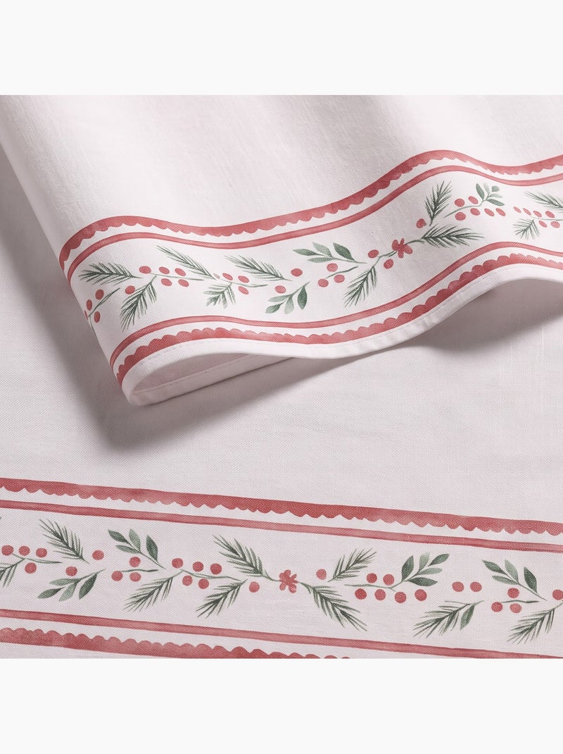 Mantel navideño impermeable con cenefa de acebo - gamusi. Blanco - Kiabi
