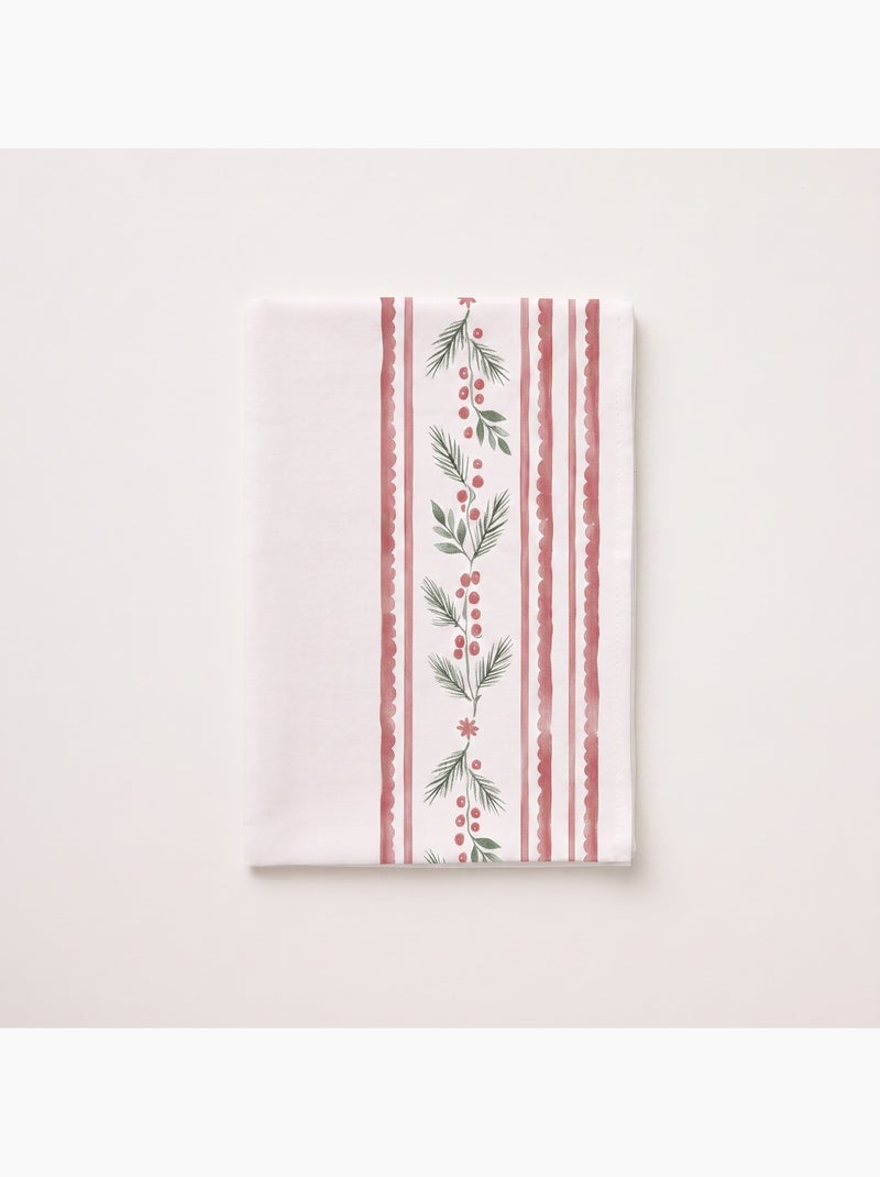 Mantel navideño impermeable con cenefa de acebo - gamusi. Blanco - Kiabi