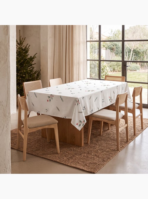 Mantel navideño impermeable con estampado de bayas y abetos - gamusi. - Kiabi Mantel navideño impermeable con estampado de bayas y abetos - gamusi. - Kiabi