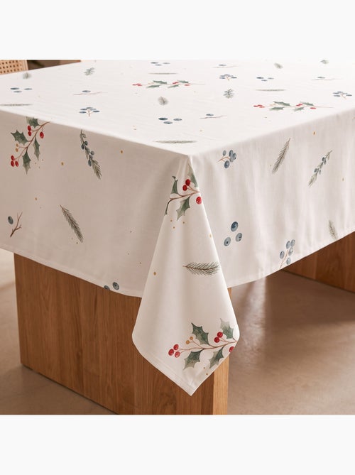 Mantel navideño impermeable con estampado de bayas y abetos - gamusi. - Kiabi Mantel navideño impermeable con estampado de bayas y abetos - gamusi. - Kiabi