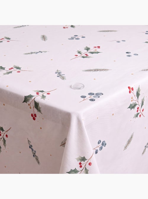 Mantel navideño impermeable con estampado de bayas y abetos - gamusi. - Kiabi Mantel navideño impermeable con estampado de bayas y abetos - gamusi. - Kiabi