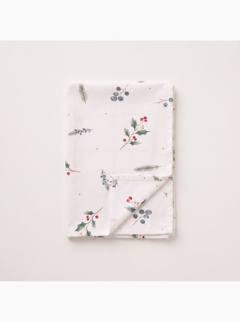 Mantel navideño impermeable con estampado de bayas y abetos - gamusi. Blanco - Kiabi