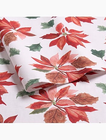Mantel navideño impermeable con estampado de flor de pascua - gamusi.