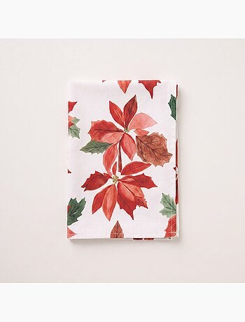 Mantel navideño impermeable con estampado de flor de pascua - gamusi.