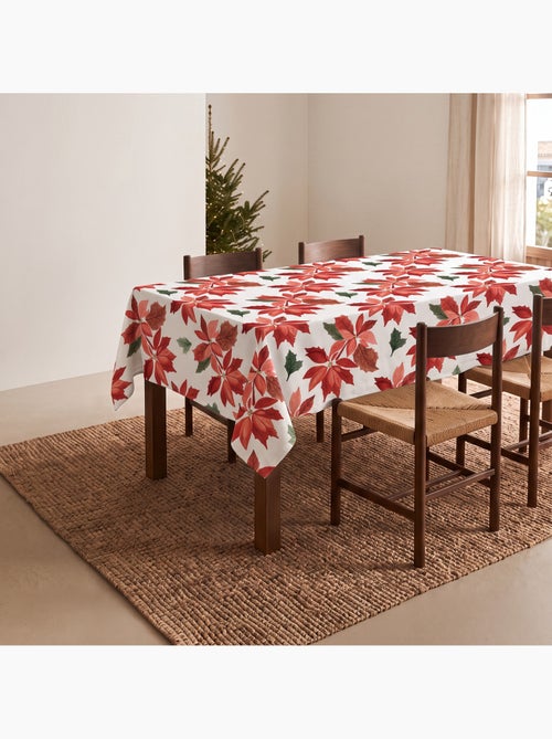 Mantel navideño impermeable con estampado de flor de pascua - gamusi. - Kiabi Mantel navideño impermeable con estampado de flor de pascua - gamusi. - Kiabi