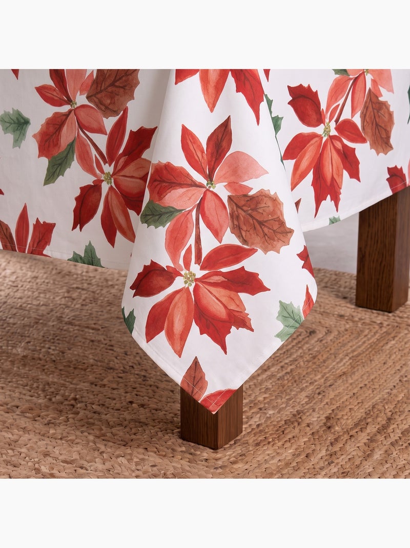 Mantel navideño impermeable con estampado de flor de pascua - gamusi. Blanco - Kiabi