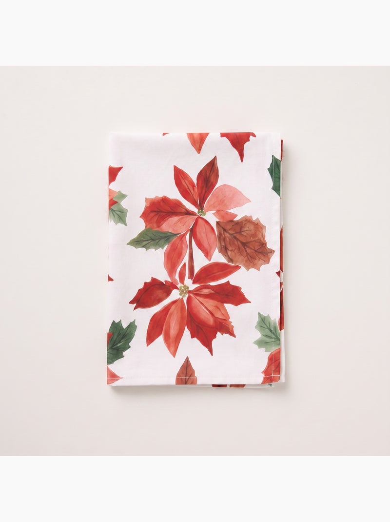 Mantel navideño impermeable con estampado de flor de pascua - gamusi. Blanco - Kiabi