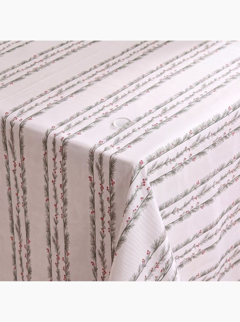 Mantel navideño impermeable con estampado de guirnaldas de acebo - gamusi. Blanco - Kiabi