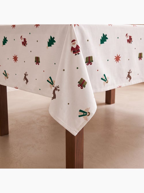Mantel navideño impermeable con estampado de papá noel, renos, regalos y abetos - gamusi. - Kiabi Mantel navideño impermeable con estampado de papá noel, renos, regalos y abetos - gamusi. - Kiabi