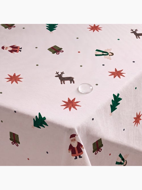 Mantel navideño impermeable con estampado de papá noel, renos, regalos y abetos - gamusi. - Kiabi Mantel navideño impermeable con estampado de papá noel, renos, regalos y abetos - gamusi. - Kiabi