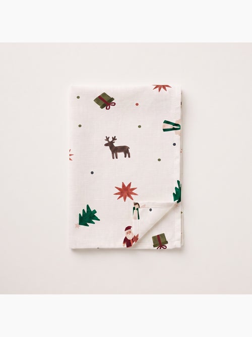 Mantel navideño impermeable con estampado de papá noel, renos, regalos y abetos - gamusi. - Kiabi Mantel navideño impermeable con estampado de papá noel, renos, regalos y abetos - gamusi. - Kiabi