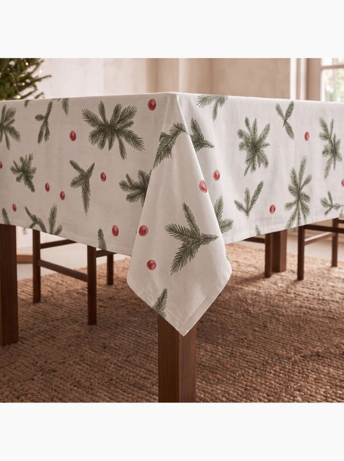 Mantel navideño impermeable con estampado de ramas de abeto - gamusi. - Kiabi Mantel navideño impermeable con estampado de ramas de abeto - gamusi. - Kiabi
