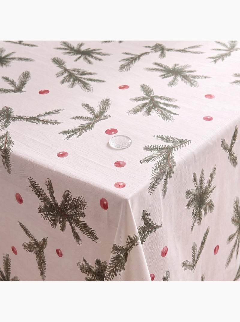 Mantel navideño impermeable con estampado de ramas de abeto - gamusi. Blanco - Kiabi