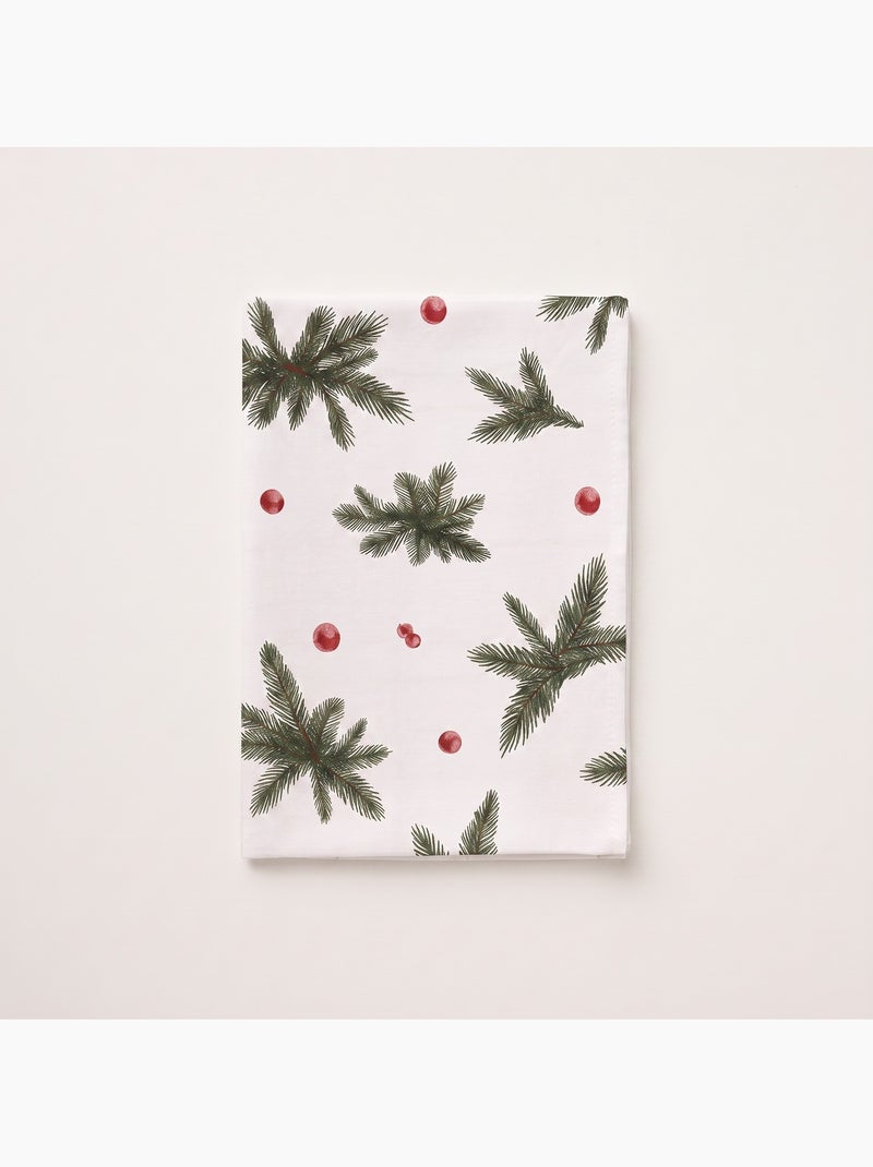 Mantel navideño impermeable con estampado de ramas de abeto - gamusi. Blanco - Kiabi