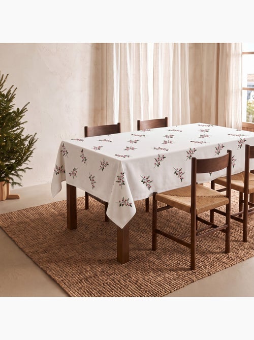 Mantel navideño impermeable con estampado de ramas de acebo - gamusi. - Kiabi Mantel navideño impermeable con estampado de ramas de acebo - gamusi. - Kiabi