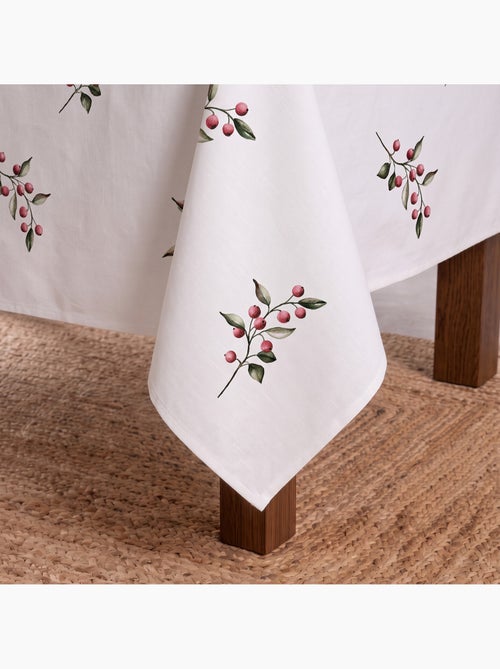 Mantel navideño impermeable con estampado de ramas de acebo - gamusi. - Kiabi Mantel navideño impermeable con estampado de ramas de acebo - gamusi. - Kiabi