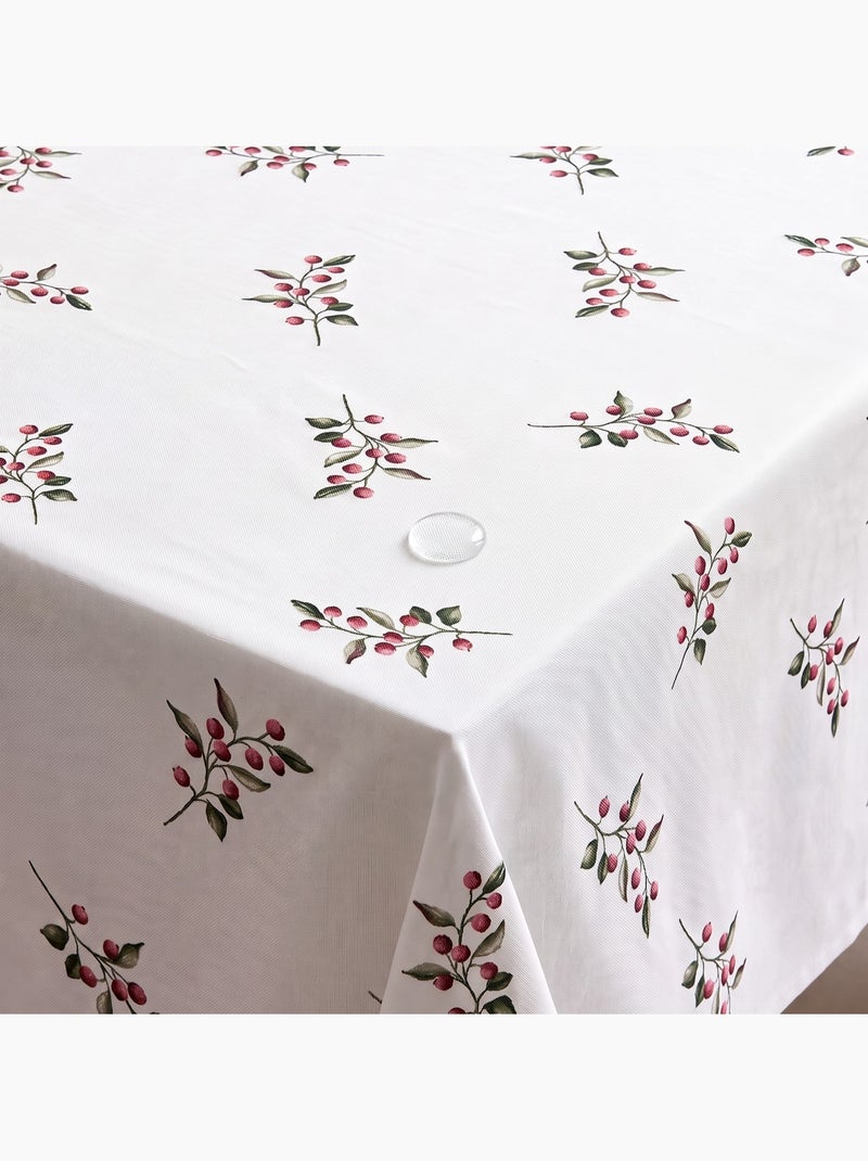 Mantel navideño impermeable con estampado de ramas de acebo - gamusi. Blanco - Kiabi
