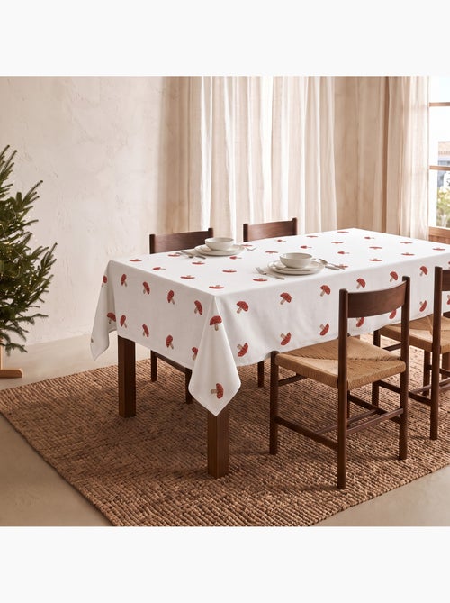 Mantel navideño impermeable con estampado de setas - gamusi. - Kiabi Mantel navideño impermeable con estampado de setas - gamusi. - Kiabi