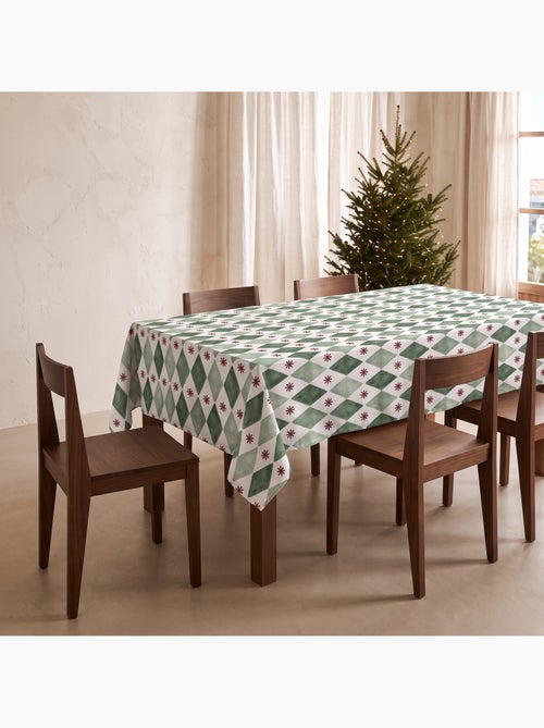 Mantel navideño impermeable con estampado geométrico de rombos y estrellas - gamusi. - Kiabi Mantel navideño impermeable con estampado geométrico de rombos y estrellas - gamusi. - Kiabi
