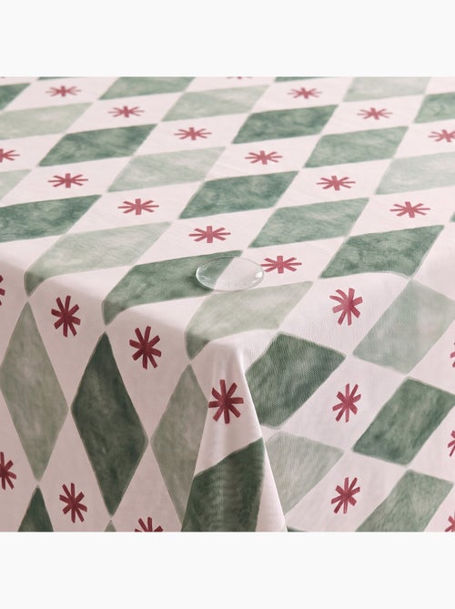 Mantel navideño impermeable con estampado geométrico de rombos y estrellas - gamusi. - Kiabi Mantel navideño impermeable con estampado geométrico de rombos y estrellas - gamusi. - Kiabi