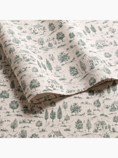 Mantel navideño tacto lino natural con estampado campestre - gamusi. - Kiabi