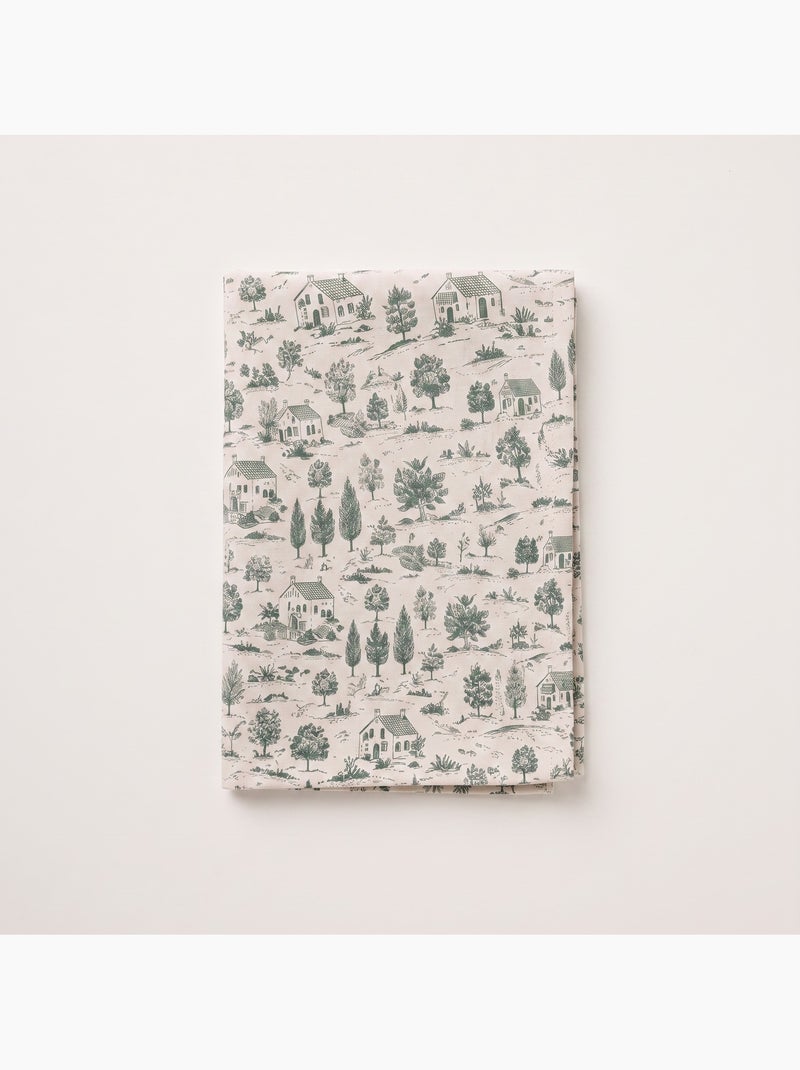 Mantel navideño tacto lino natural con estampado campestre - gamusi. Lino - Kiabi