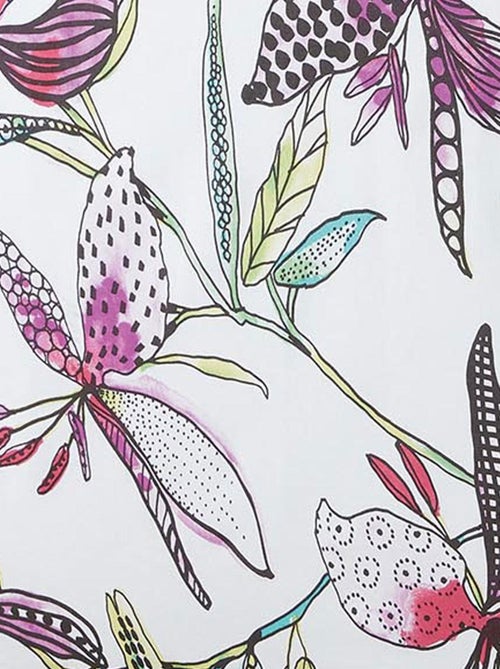 Mantel plastificado con flores exóticas - Kiabi