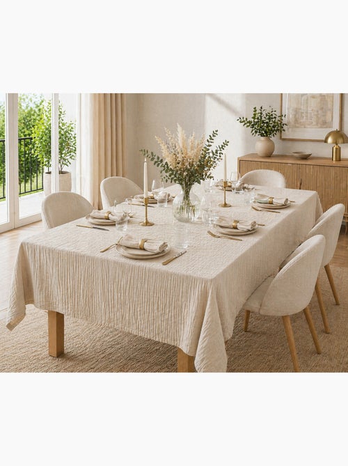 Mantel rectangular + 6 servilletas de mesa – doble gasa de algodón gaïa - Kiabi Mantel rectangular + 6 servilletas de mesa – doble gasa de algodón gaïa - Kiabi