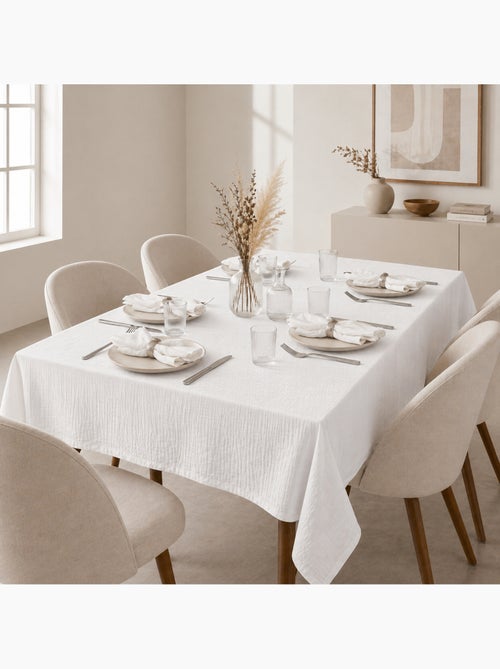 Mantel rectangular + 6 servilletas de mesa – doble gasa de algodón gaïa - Kiabi Mantel rectangular + 6 servilletas de mesa – doble gasa de algodón gaïa - Kiabi