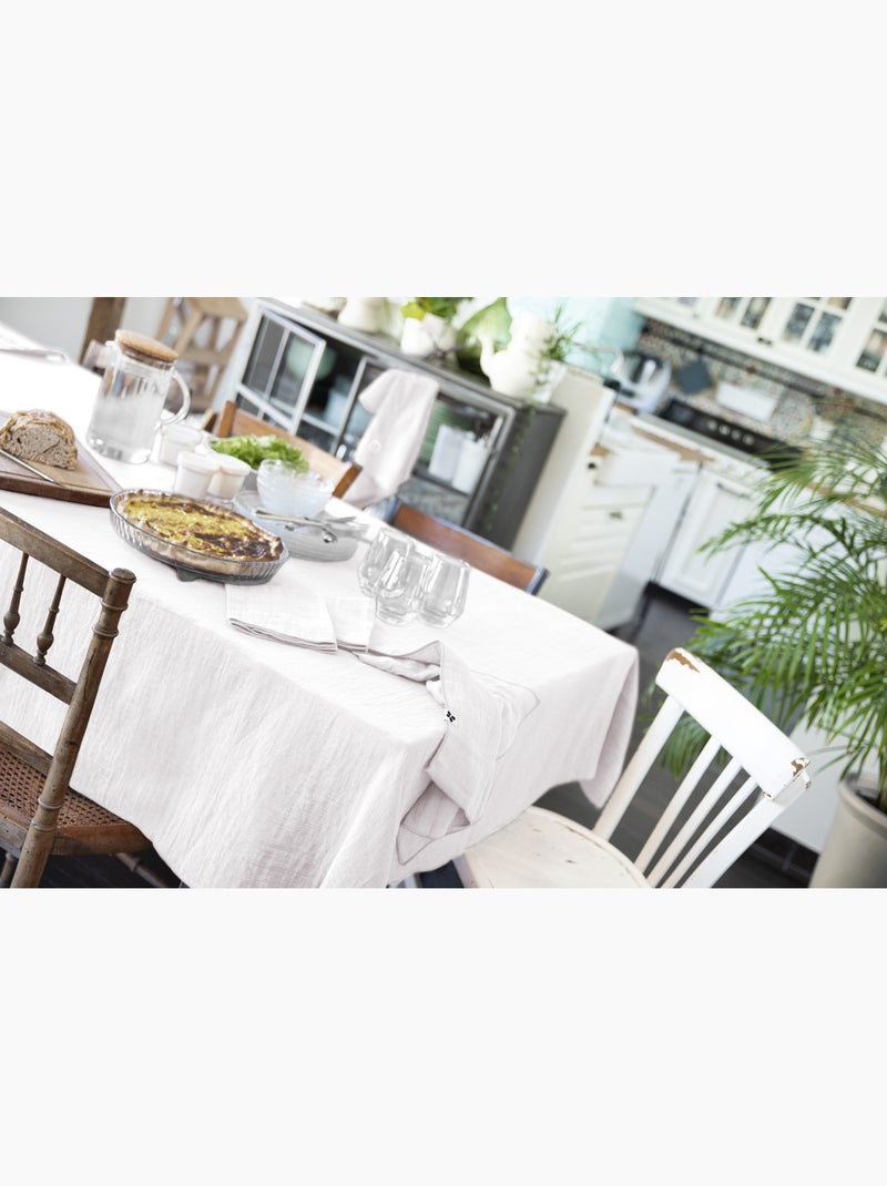 Mantel rectangular + 6 servilletas de mesa – doble gasa de algodón gaïa Blanco - Kiabi
