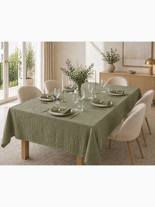 Mantel rectangular + 6 servilletas de mesa – doble gasa de algodón gaïa - Kiabi Mantel rectangular + 6 servilletas de mesa – doble gasa de algodón gaïa - Kiabi